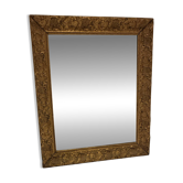 Miroir mouluré rectangulaire en bois et stuc doré – Style Louis XV Roc