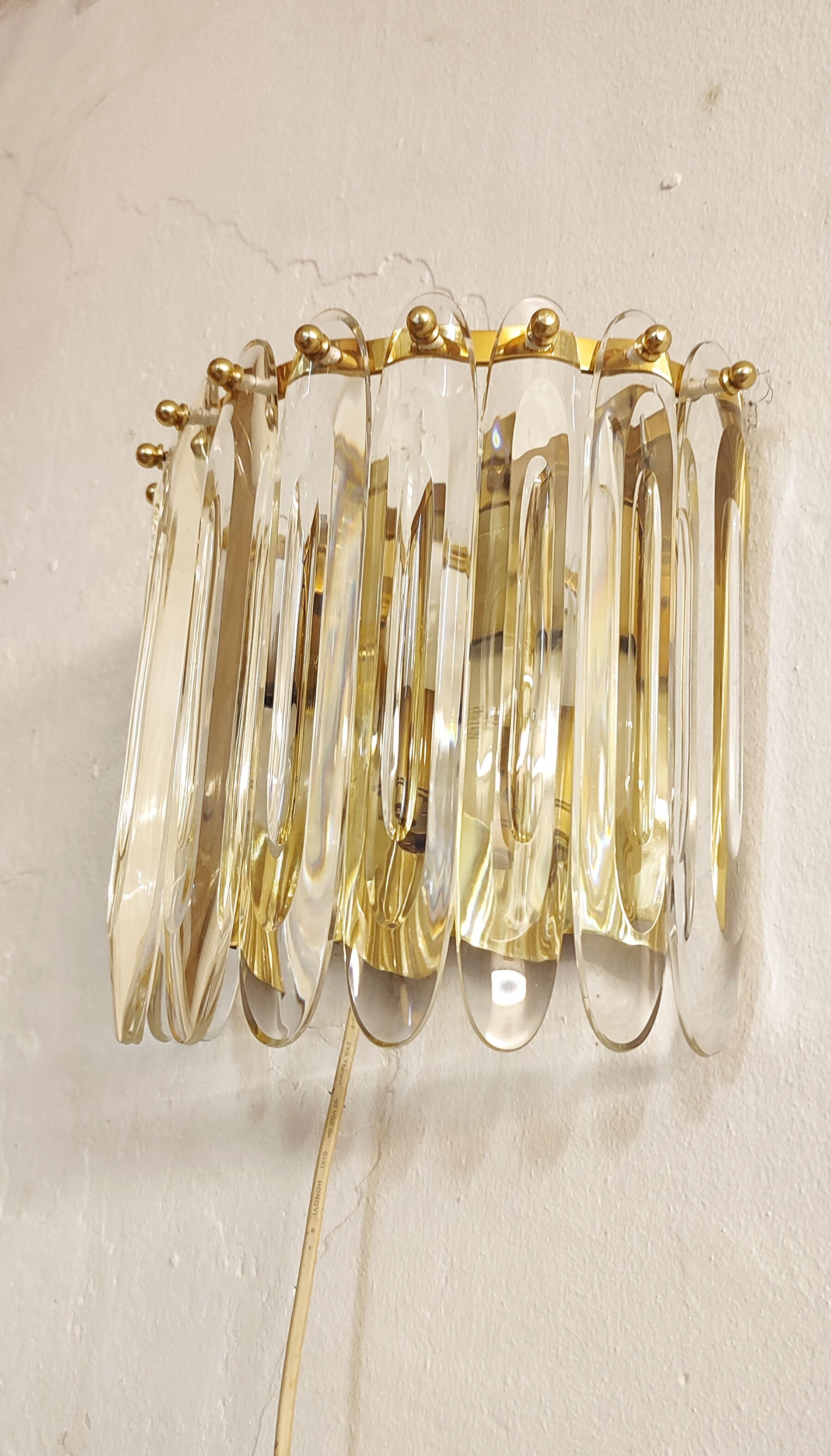 Crystals sconces Italy, 1970