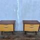 Pair of nightstands vintage bedside table compass legs