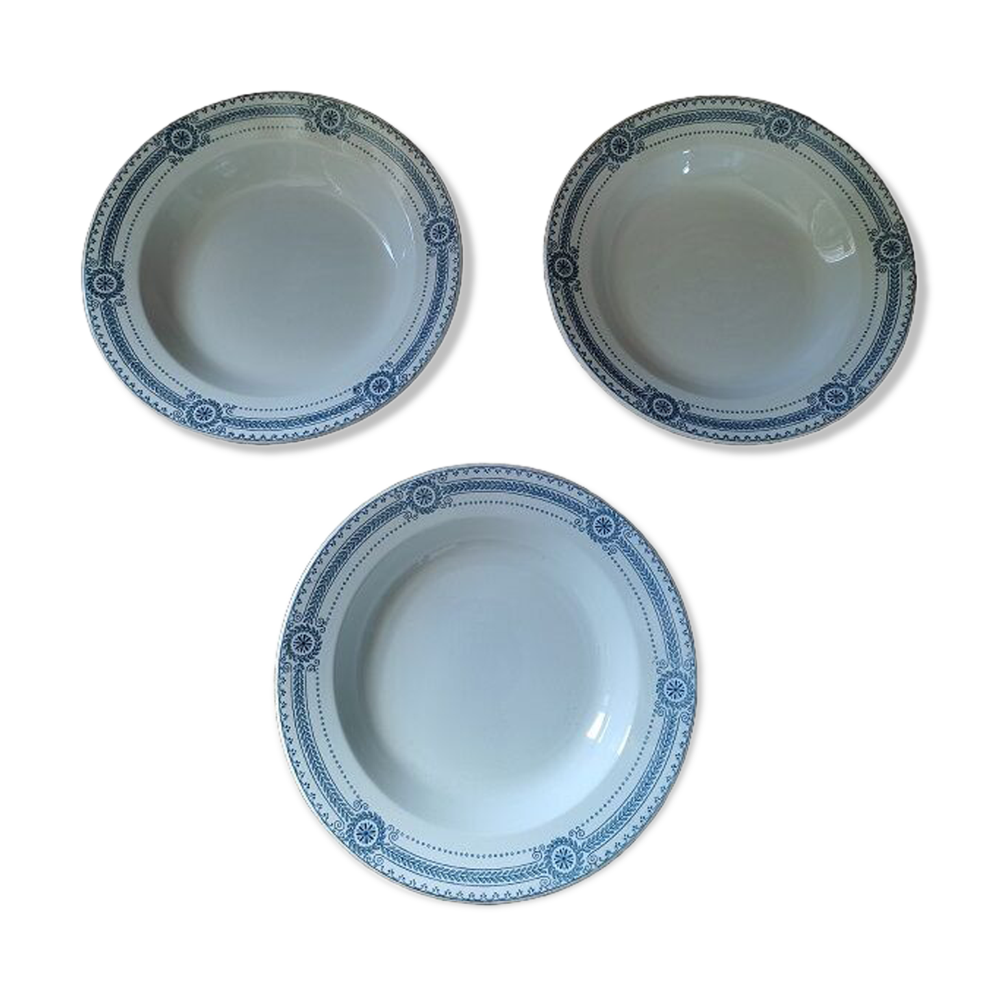 Hollow plates Porcelain Sarreguemines Carina