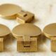 Set of 4 pendants/Scandinavian furniture knobs in solid brass