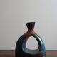 Blue and brown ceramic vase