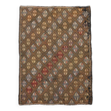 5x7 Brown Color Kilim Rug, Orientel Turkish Kilim, 153x202Cm