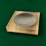 Lucite & rattan ashtray, Christian Dior style, circa 1970