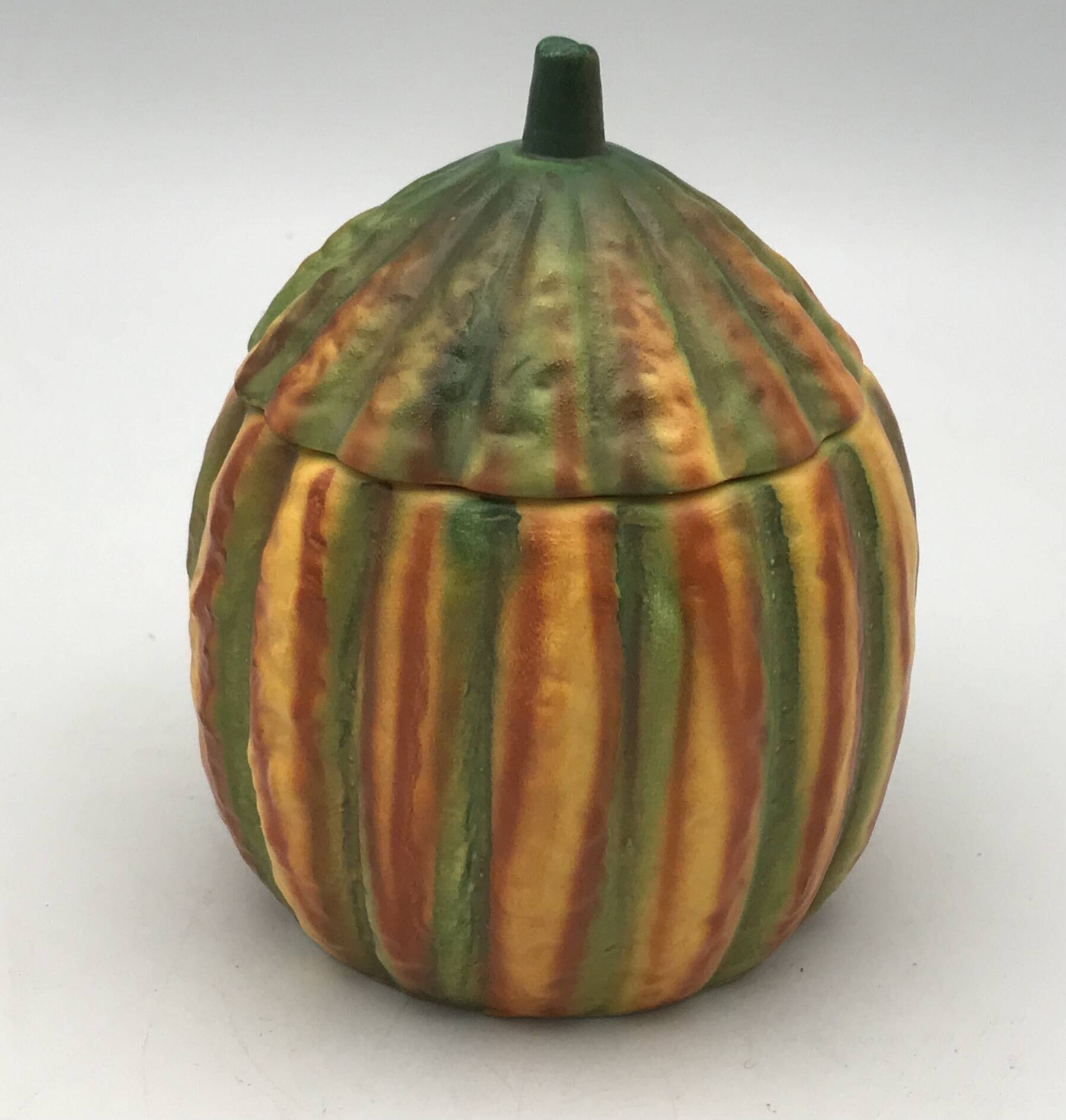 Vintage ceramic sugar bowl by Barettoni Nove, melon shape, Italy