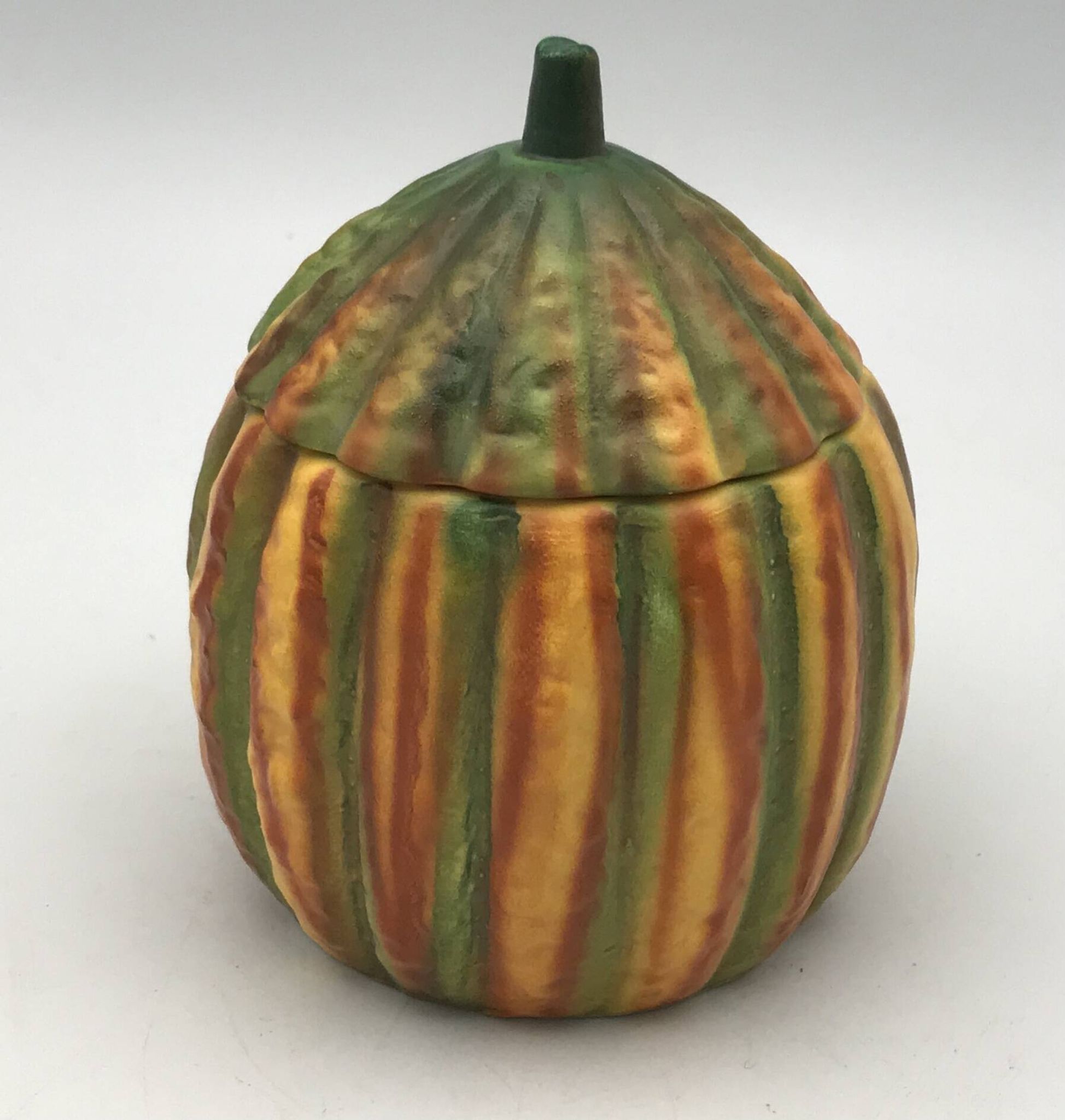 Vintage ceramic sugar bowl by Barettoni Nove, melon shape, Italy