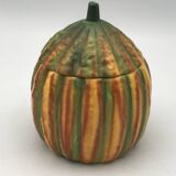 Vintage ceramic sugar bowl by Barettoni Nove, melon shape, Italy