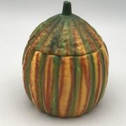 Vintage ceramic sugar bowl by Barettoni Nove, melon shape, Italy