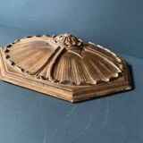 Large vintage ceiling ornament in wood and gilded resin, Louis XIV style