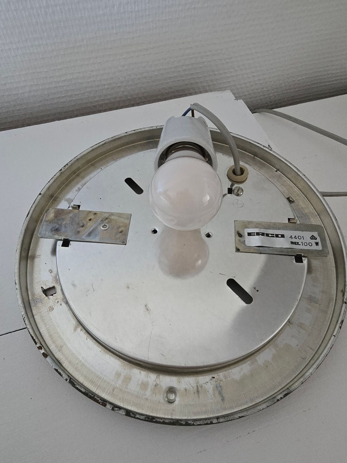 New Erco ceiling light, porcelain socket, instructions included.