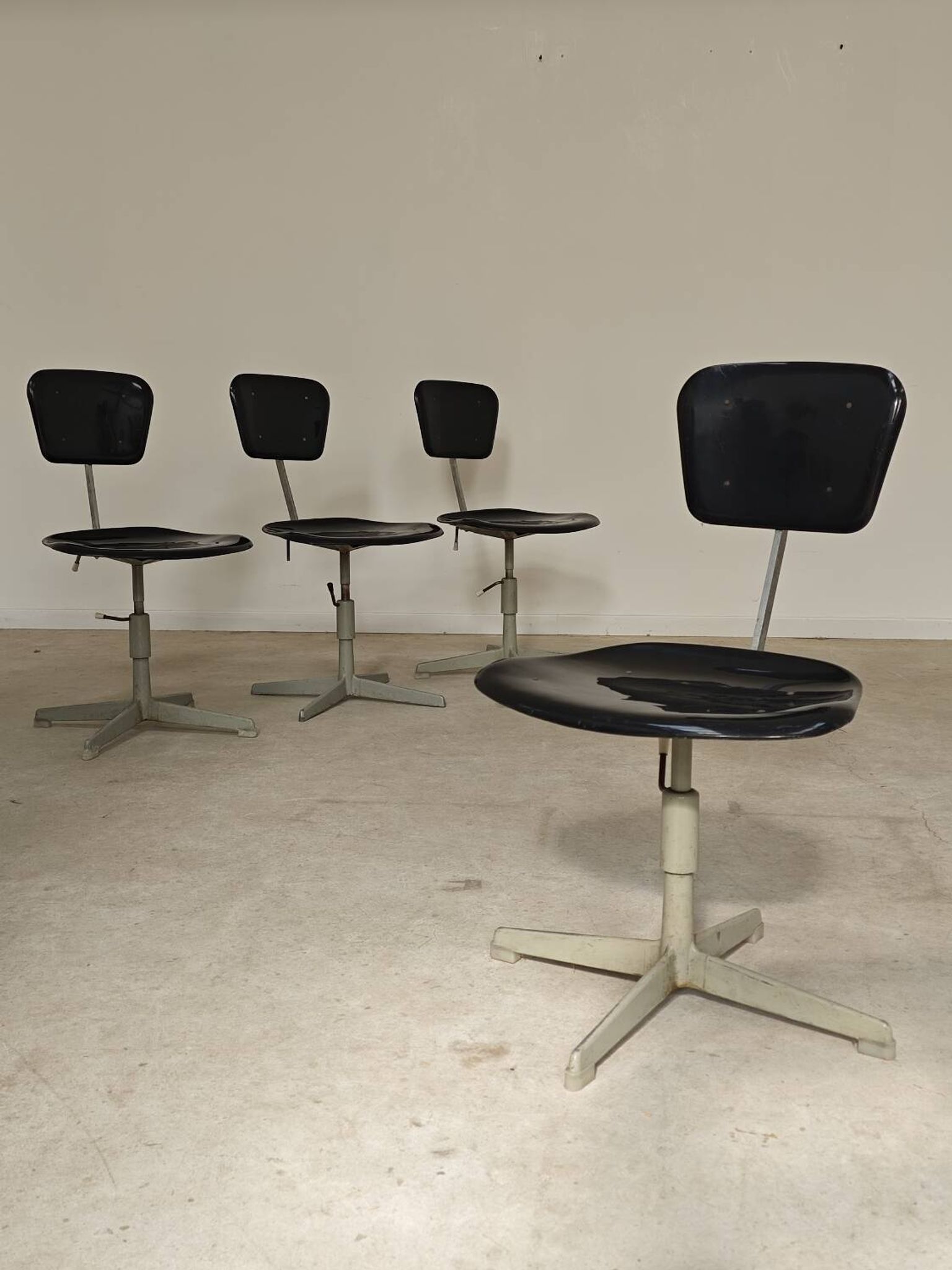 1 adjustable industrial chair metal Czechoslovakia 1960
