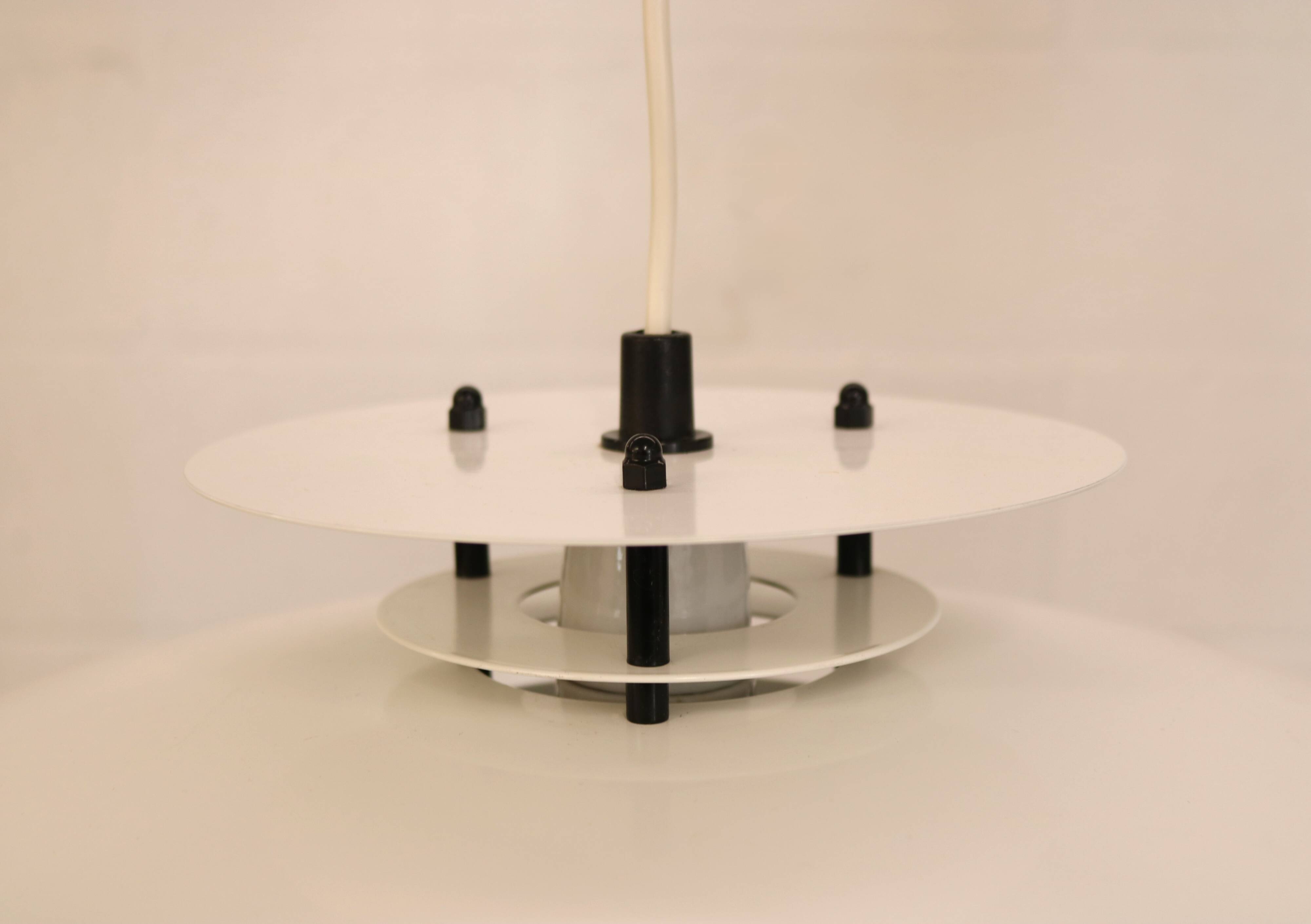 Vintage Laterna Danica Pendant Lamp: White & Black Danish Design