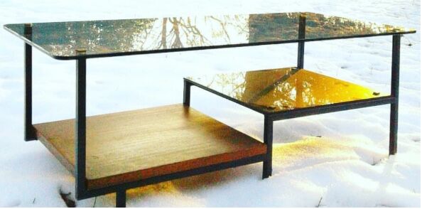 Glass top coffee table