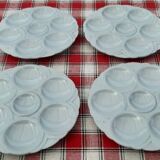 Set of 4 Sarreguemines art deco seafood plates