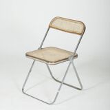 Chaise Plia cannage et métal Giancarlo Piretti