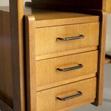 Oak and leather desk, France 1955
