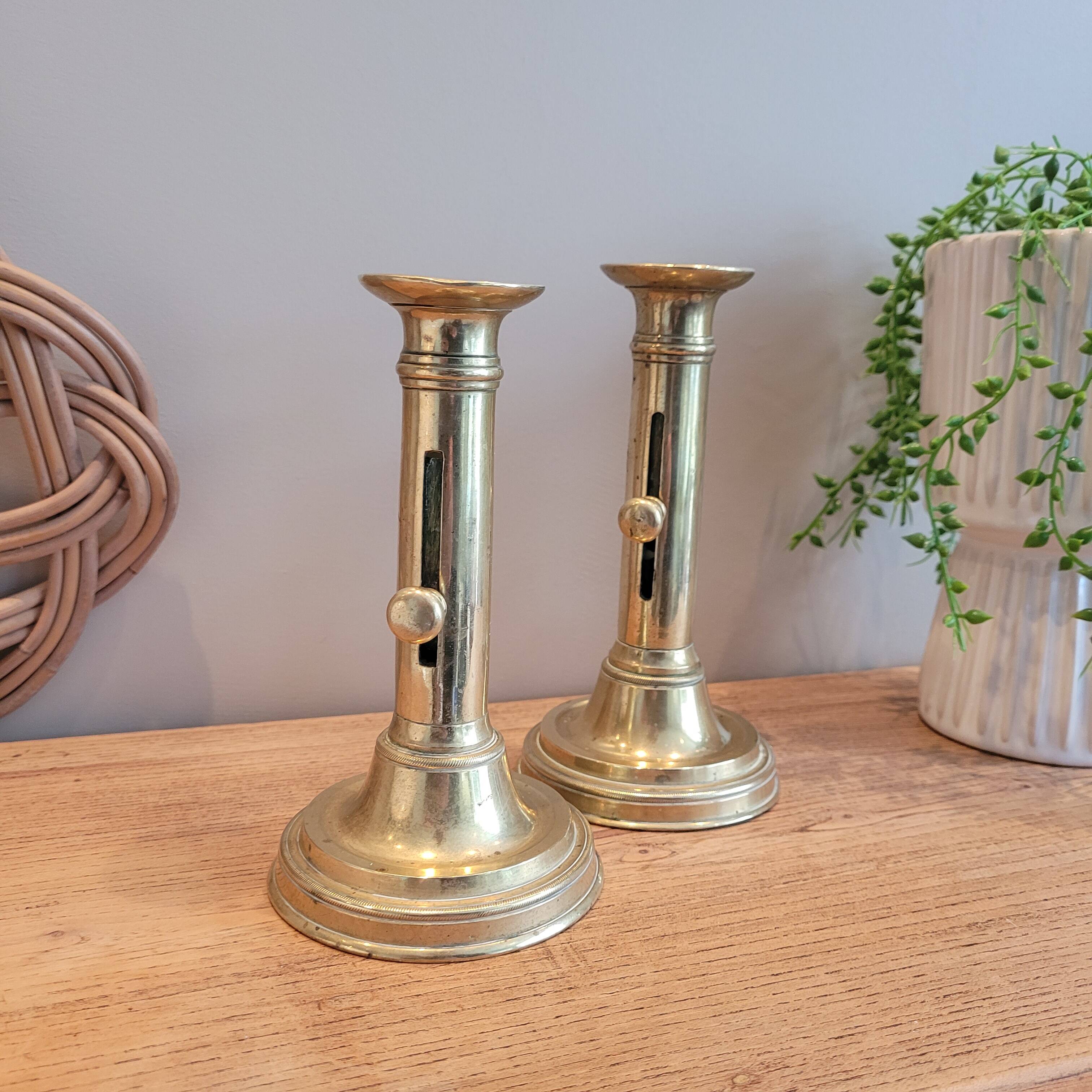La Redoute x Selency pair of brass candle holders 11