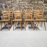 Lot of 8 country bistro chairs 1970