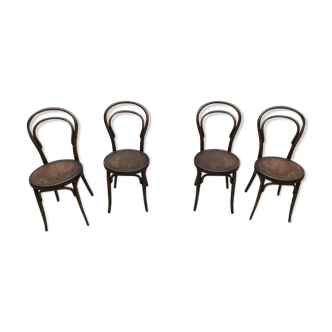 Set of 4 chairs wooden bistro Kohn n 380 vintage