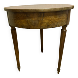 Louis XVI style pedestal table in walnut and walnut veneer