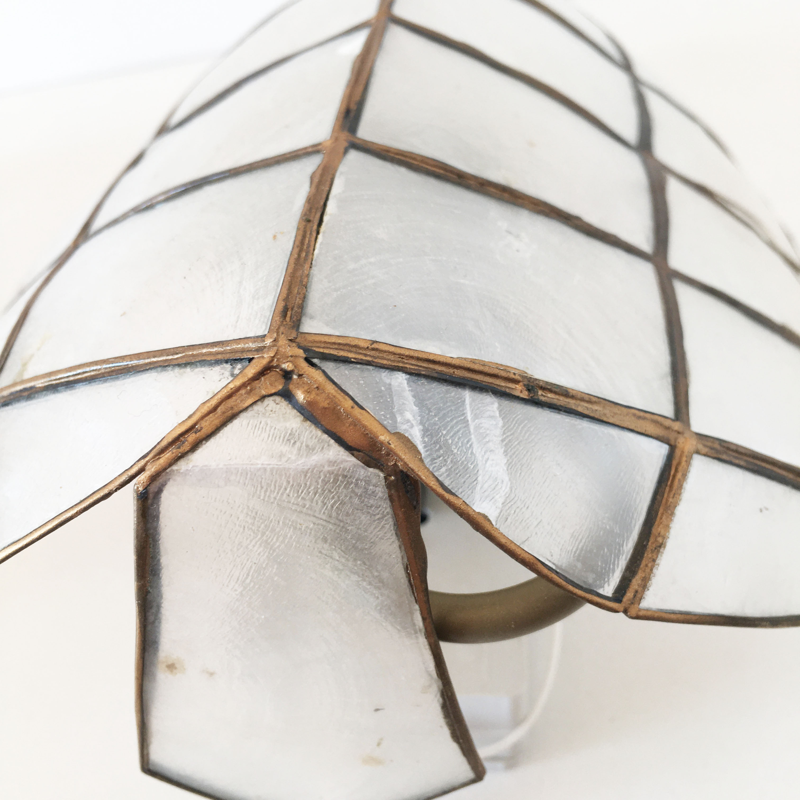 Pair of mother-of-pearl sconces