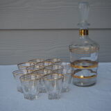 Service à liqueur doré des années 1950-1960 et ses 12 verres