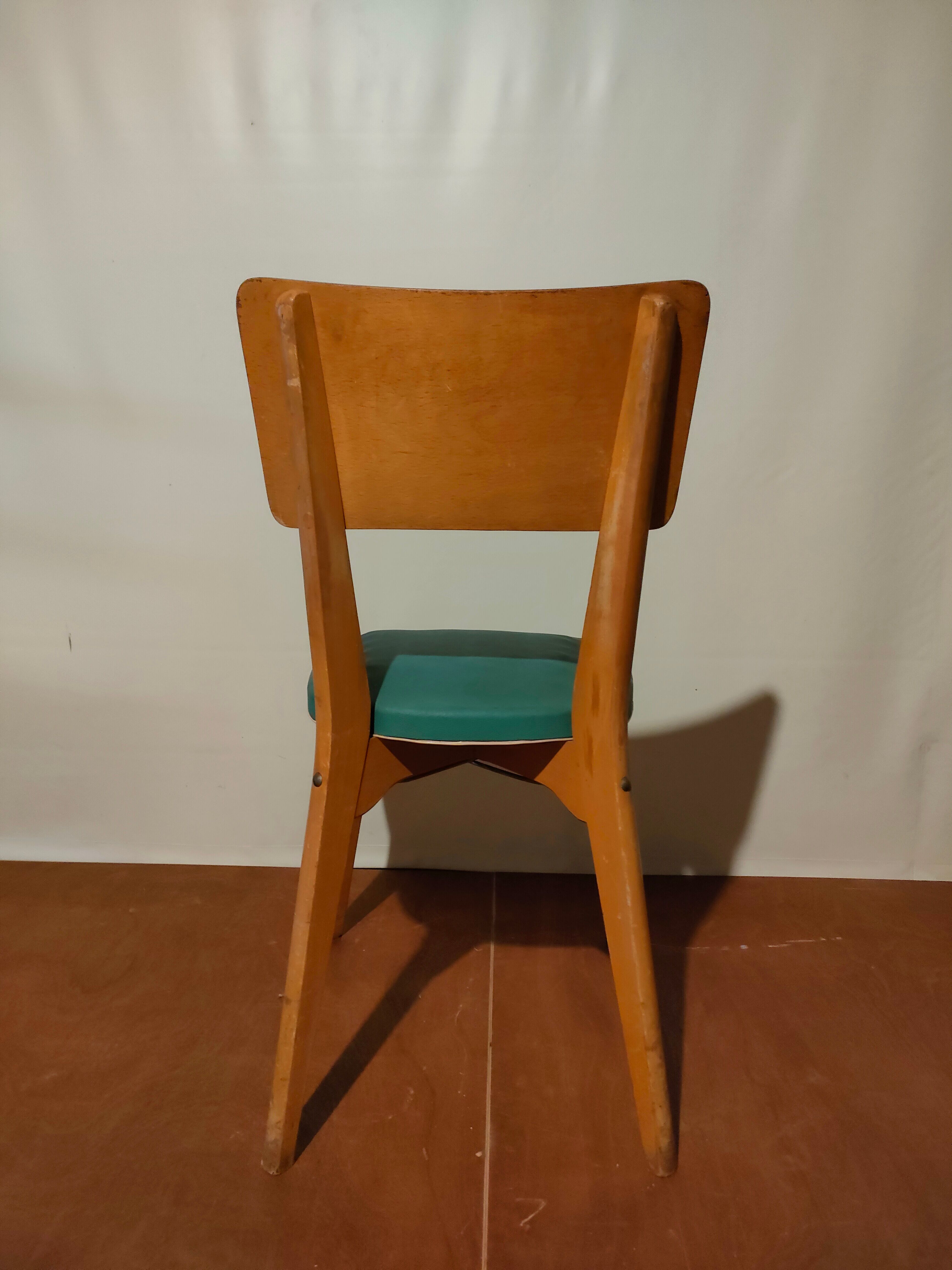 Set of 4 blue skai chairs