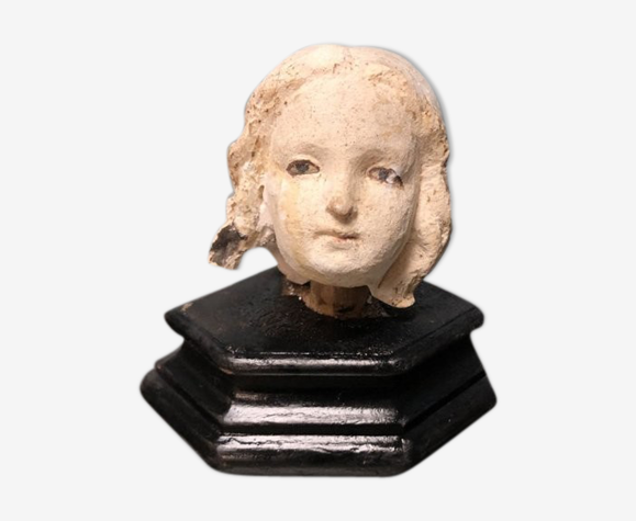Tête d'enfant ancienne en plâtre