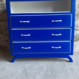 Blue and white mustache chest of drawers