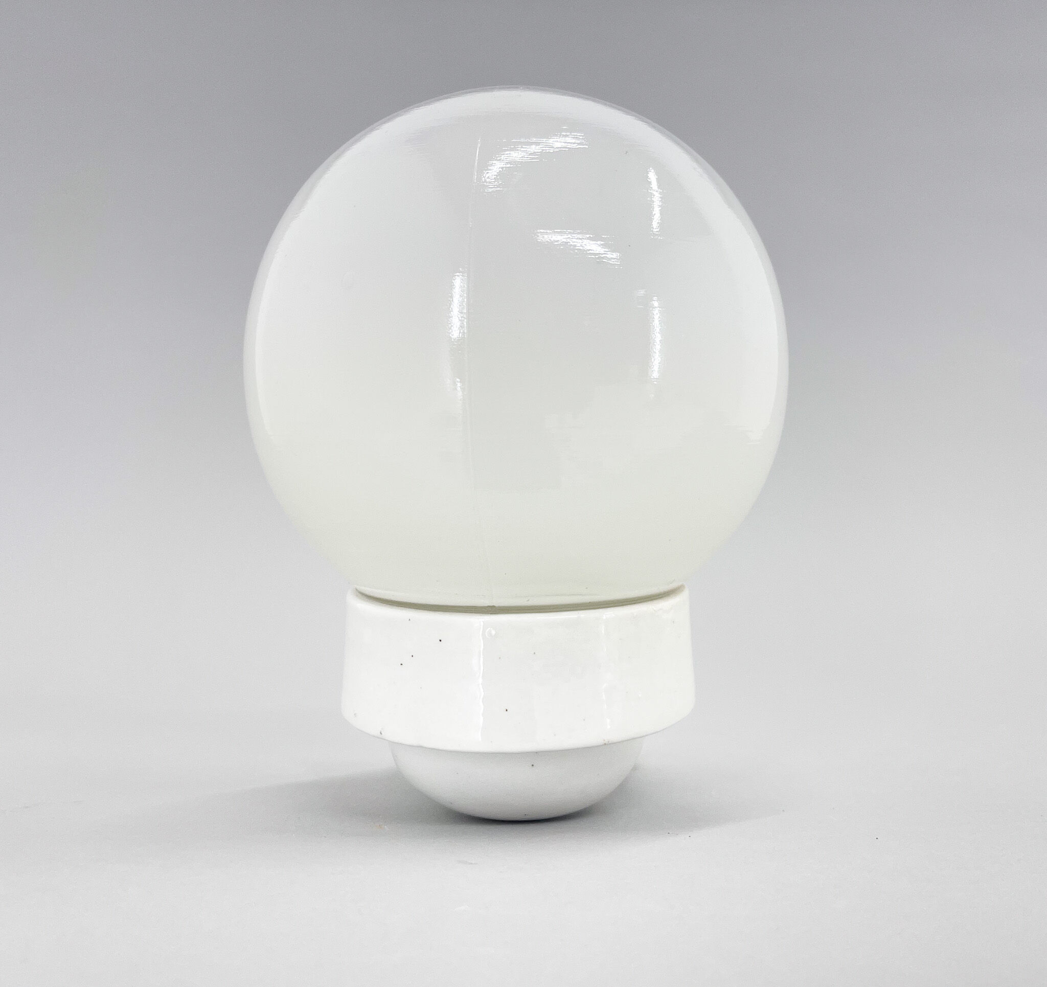 1950's Ceramic & Opaline Glass Wall Lamp, Czechoslovakia