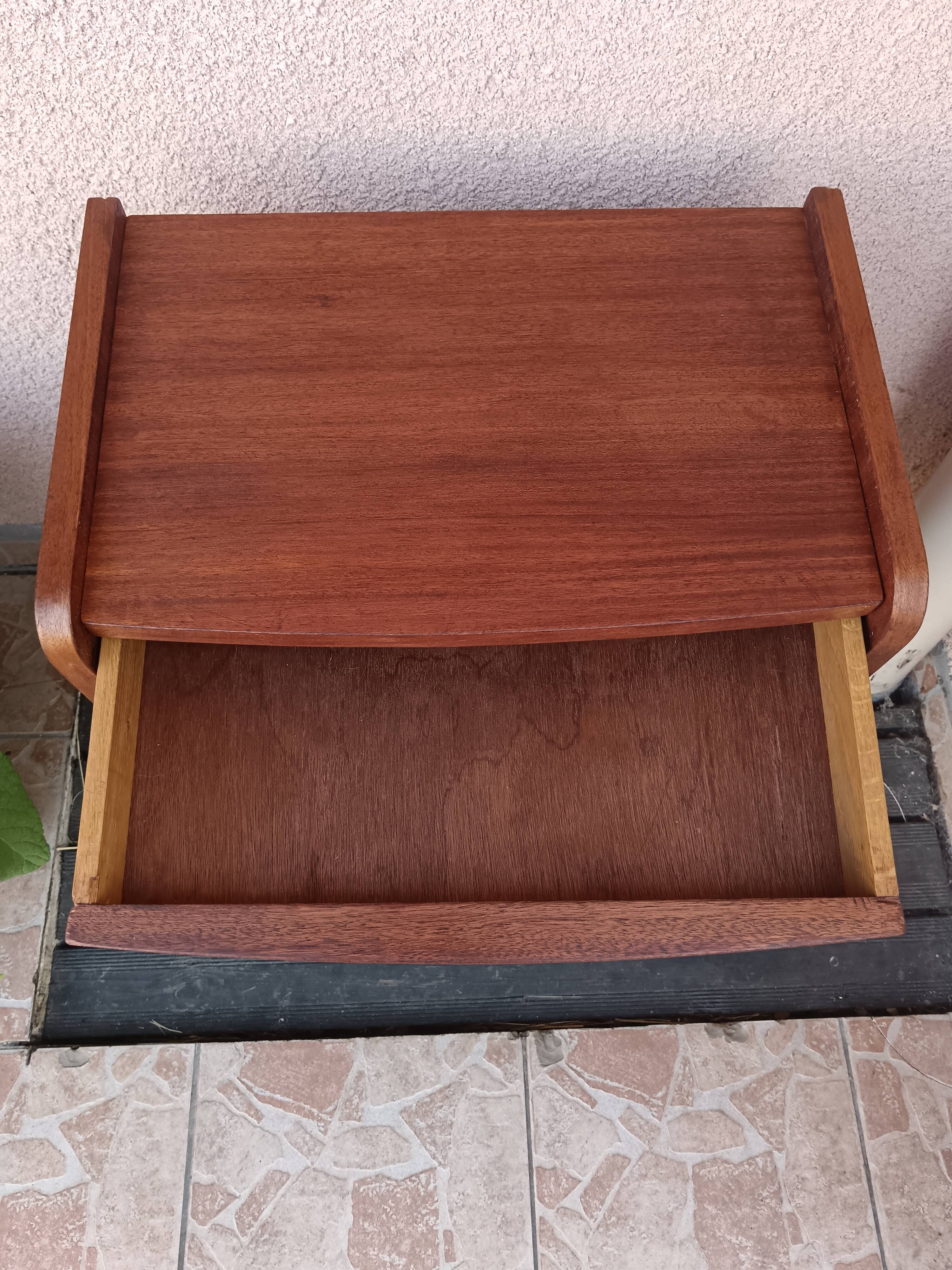 Vintage Scandi / Mid-Century Nightstand – 1960s (Compass Legs)