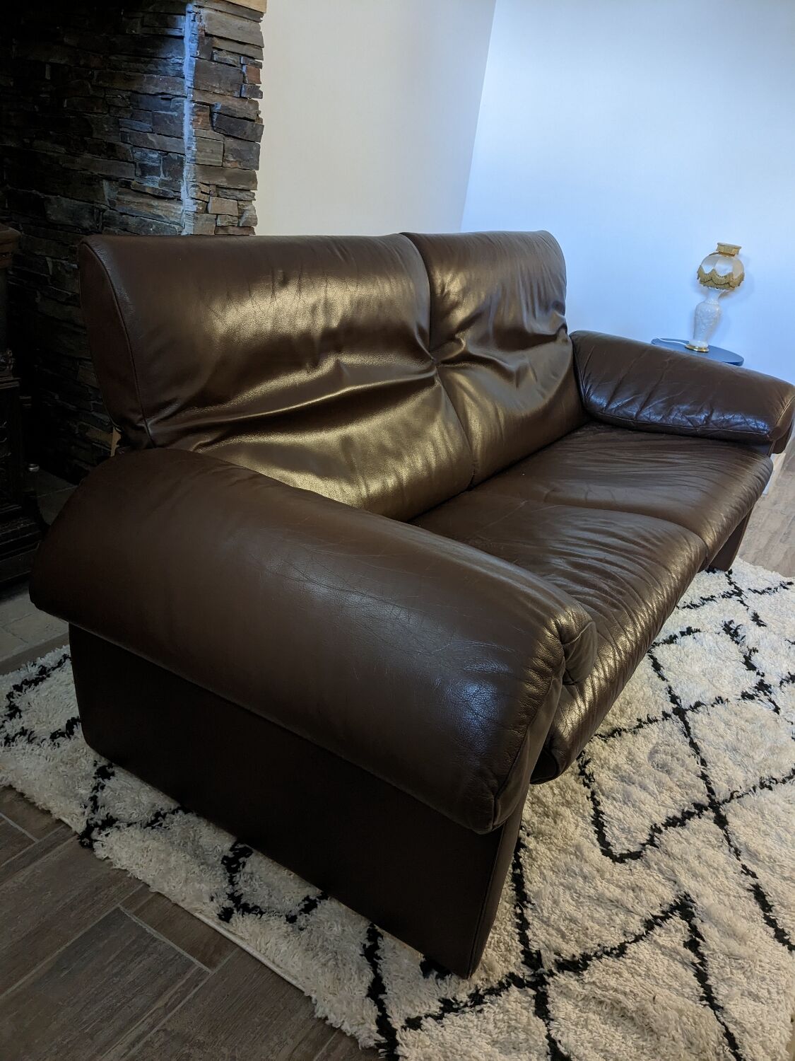 De Sede sofa DS-1023 year 70 in brown leather