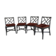 Lot de 4 chaises en bois façon bambou