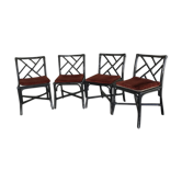 Set of 4 wooden bamboo way chairs