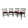 Set of 4 wooden bamboo way chairs