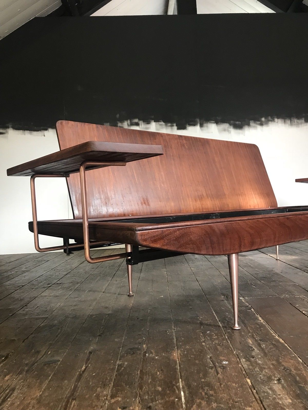 Sofa Walnut copper Wentworth Toothill years 50/60