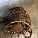 Swivel rattan armchair