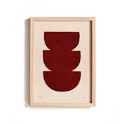 Abstract painting on paper, dark red illustration signed Eawy.