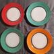 Lot of 4 "Duralex" color dessert plates