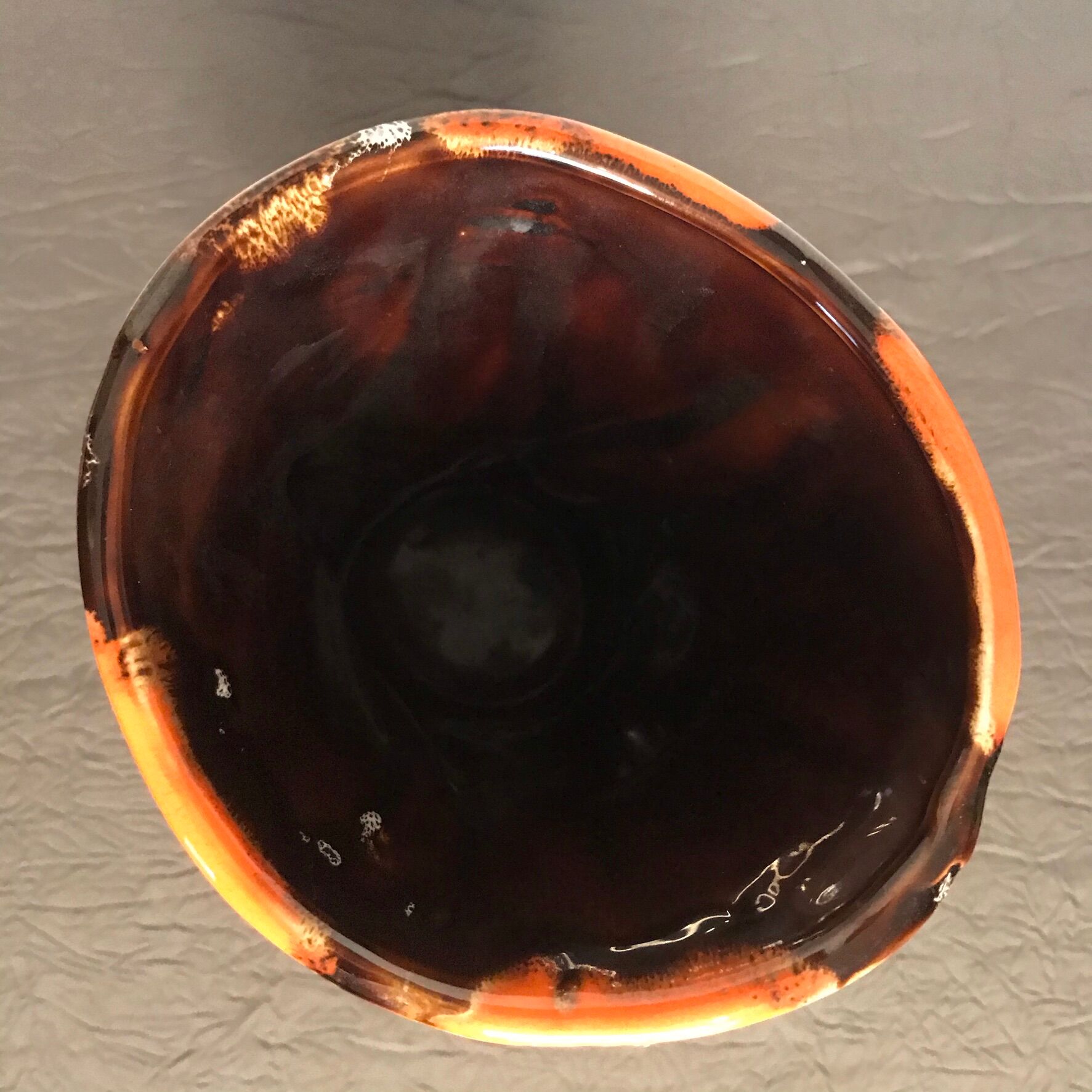 Vintage Vase Vallauris with red and brown handles XXth
