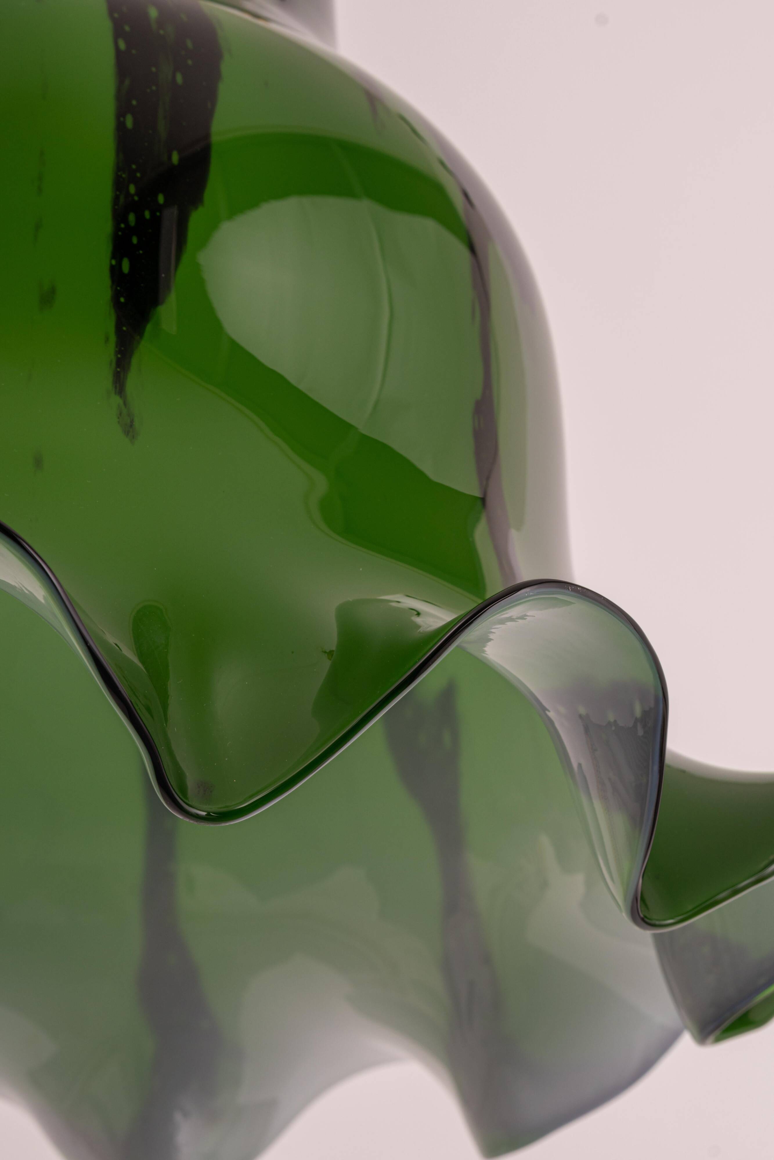 Orange glass pendant by Peill Putzler, Germany, 1970.