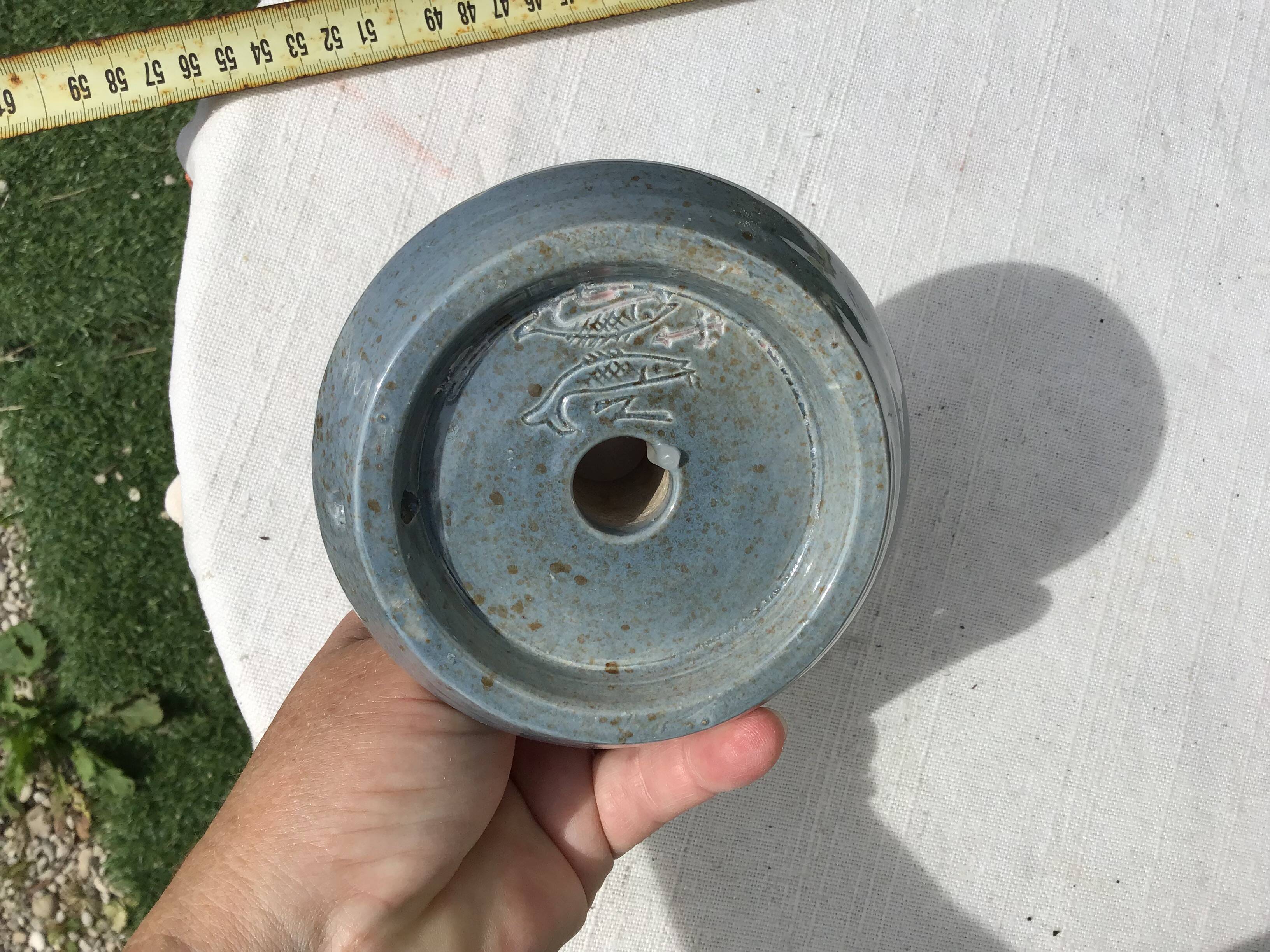 glazed ceramic hand candle holder