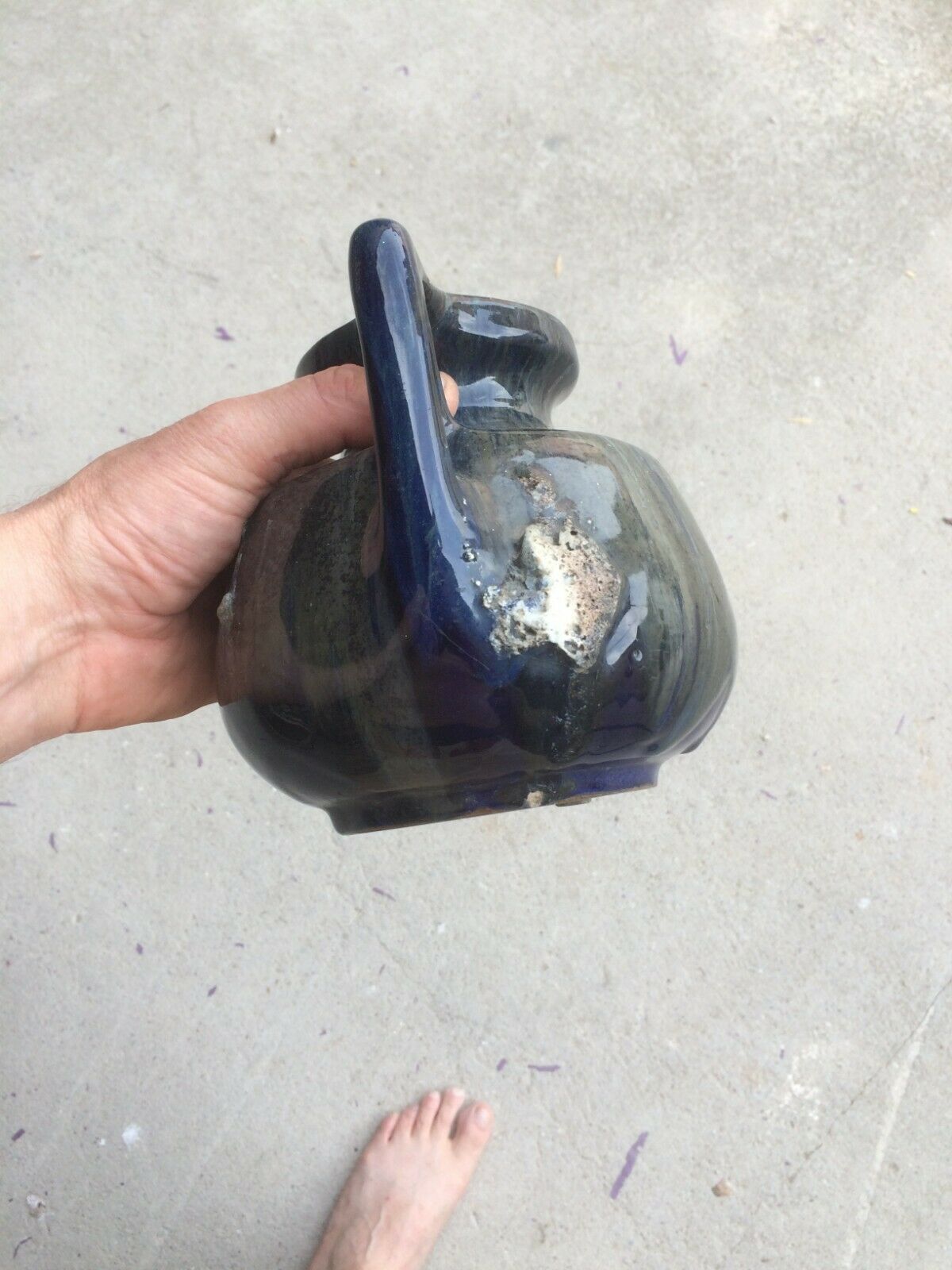 Sandstone vase enamelled art studio Jack Labrec