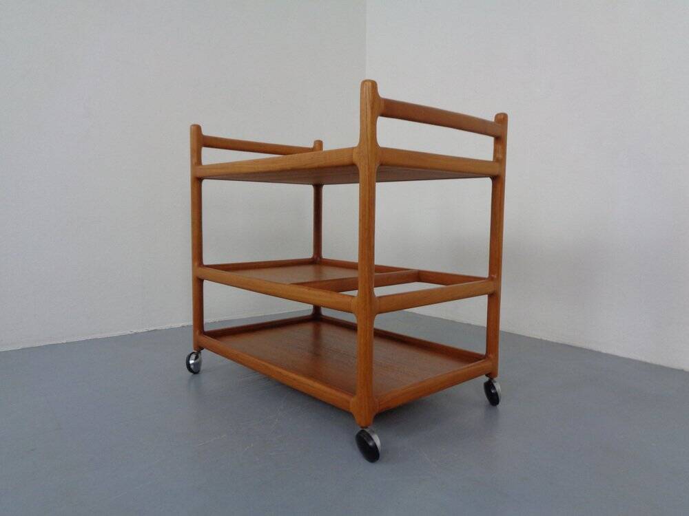 Danish Teak Serving Cart by Johannes Andersen for CFC Silkeborg, 1960s