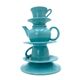 Blue tea cups stack vase, italy 1980s