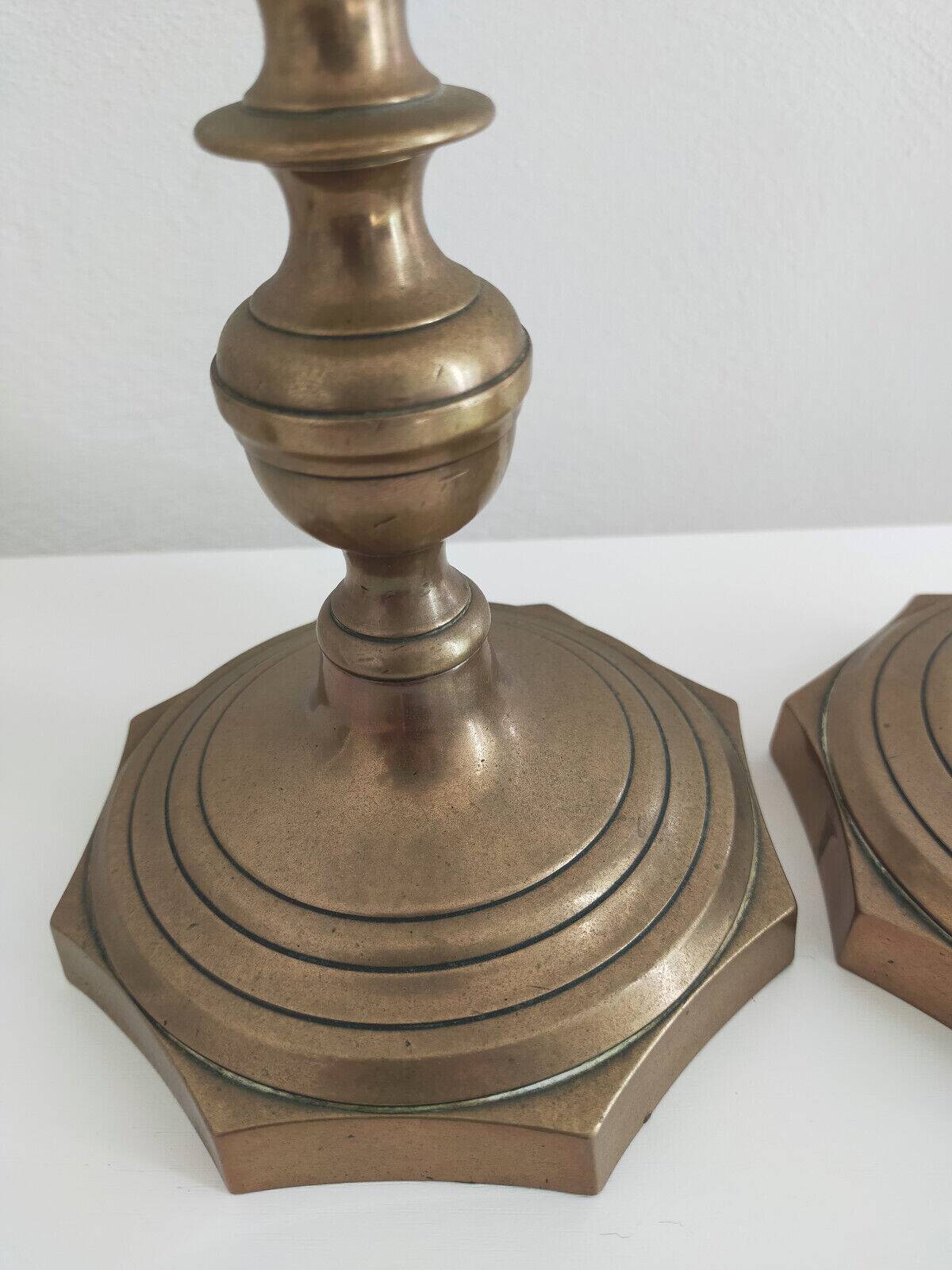Pair of 19th century bronze candlesticks