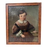Oil on canvas depicting a young child, 19th century