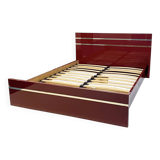 Eric Maville Acrylic Brass Burgundy Double Bed only 1970s