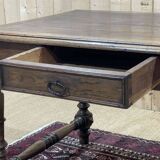 Oak desk table with one drawer, work from the 1930s