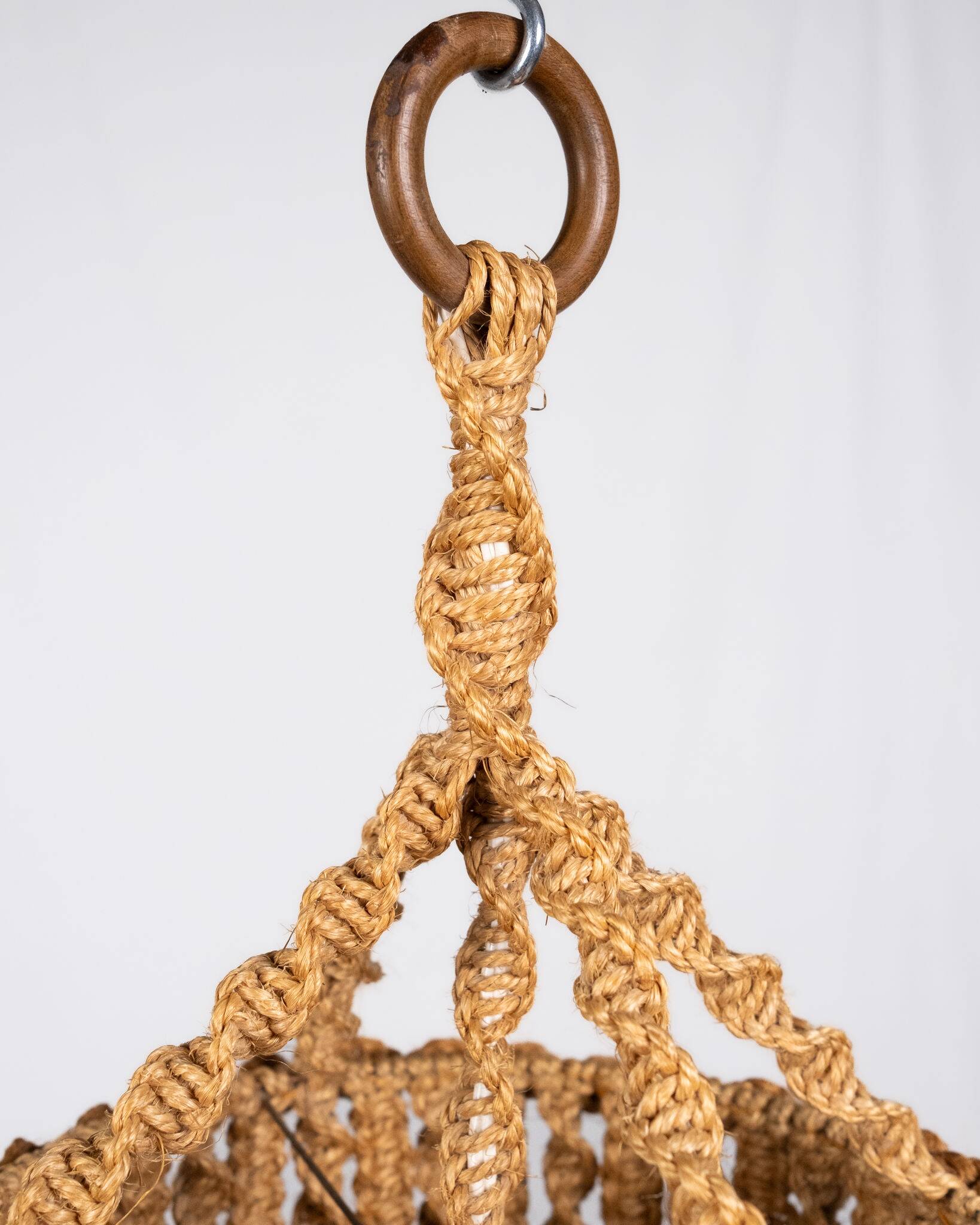 Macramé suspension, Audoux and Minet style, France, 1960s